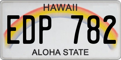 HI license plate EDP782