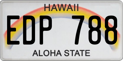 HI license plate EDP788