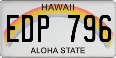 HI license plate EDP796