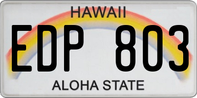 HI license plate EDP803