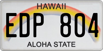 HI license plate EDP804