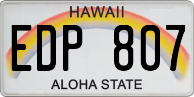 HI license plate EDP807