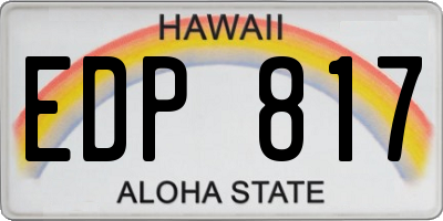 HI license plate EDP817