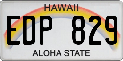 HI license plate EDP829