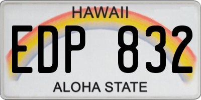 HI license plate EDP832
