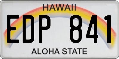 HI license plate EDP841