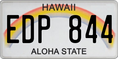 HI license plate EDP844