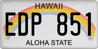 HI license plate EDP851