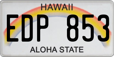 HI license plate EDP853
