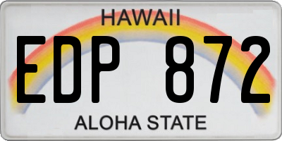 HI license plate EDP872