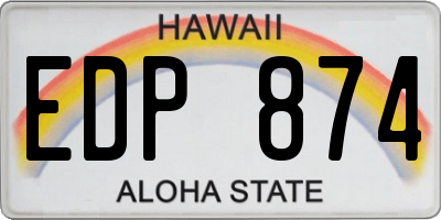 HI license plate EDP874