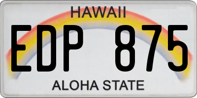 HI license plate EDP875