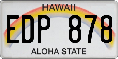 HI license plate EDP878