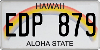 HI license plate EDP879