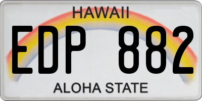 HI license plate EDP882