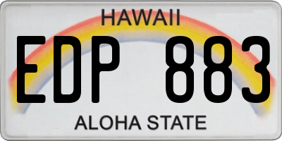 HI license plate EDP883