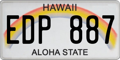 HI license plate EDP887