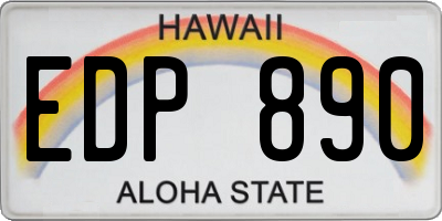 HI license plate EDP890