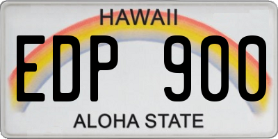 HI license plate EDP900