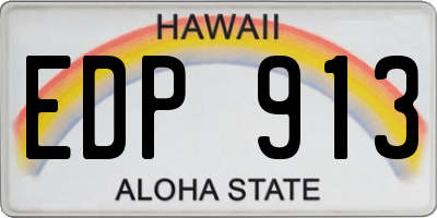 HI license plate EDP913