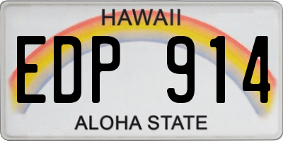 HI license plate EDP914