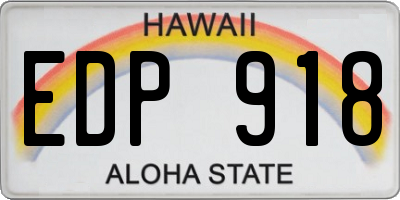 HI license plate EDP918