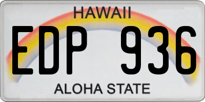 HI license plate EDP936