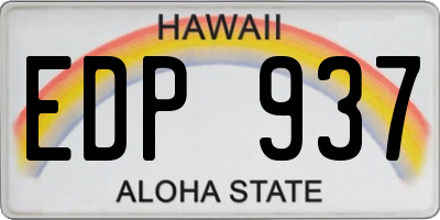 HI license plate EDP937