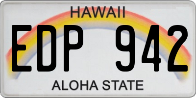 HI license plate EDP942