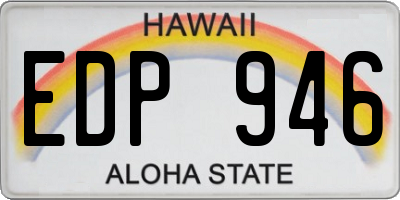 HI license plate EDP946