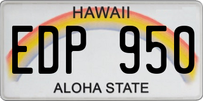 HI license plate EDP950