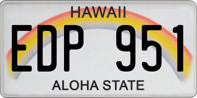 HI license plate EDP951