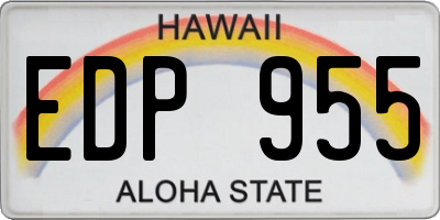HI license plate EDP955