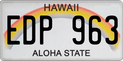 HI license plate EDP963