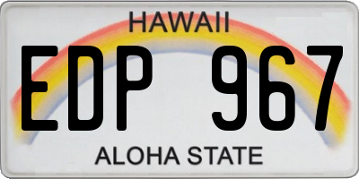 HI license plate EDP967