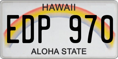 HI license plate EDP970