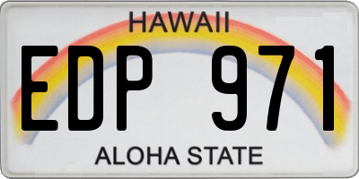 HI license plate EDP971