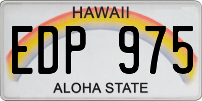HI license plate EDP975