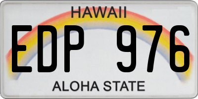 HI license plate EDP976