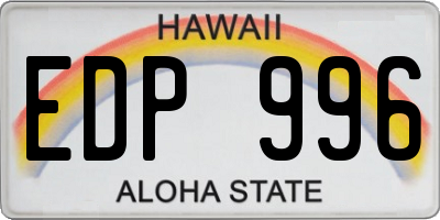 HI license plate EDP996