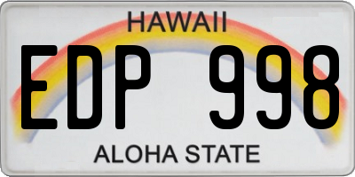 HI license plate EDP998