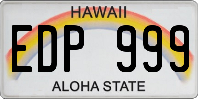 HI license plate EDP999