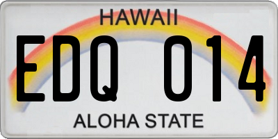 HI license plate EDQ014
