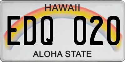 HI license plate EDQ020