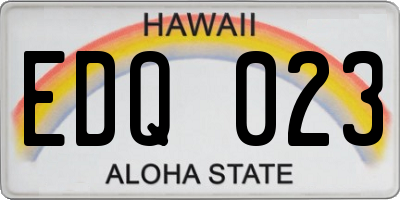 HI license plate EDQ023