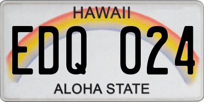 HI license plate EDQ024