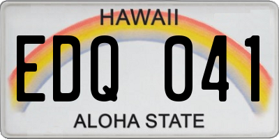 HI license plate EDQ041