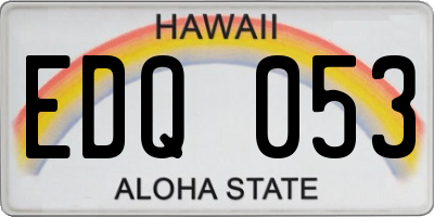 HI license plate EDQ053