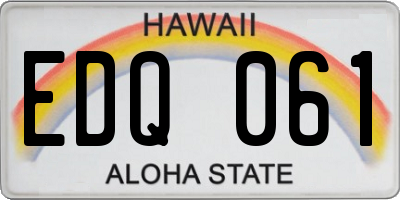 HI license plate EDQ061