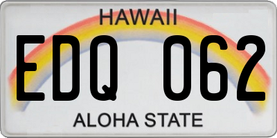 HI license plate EDQ062